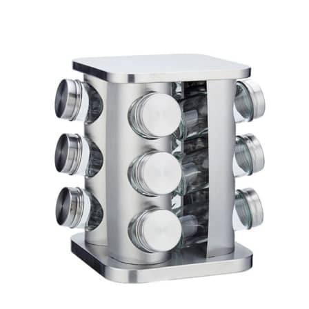 12-In-1 Condiments Stainless Steel Finish Stylish Spice Rack_0